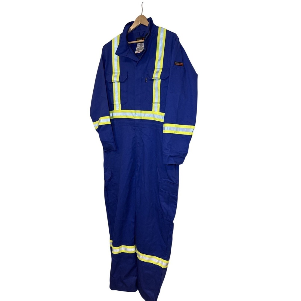 Mark's Dakota FR Coveralls 2XL Heavy Cotton Blue Hi Vis Flame Resistant (READ)